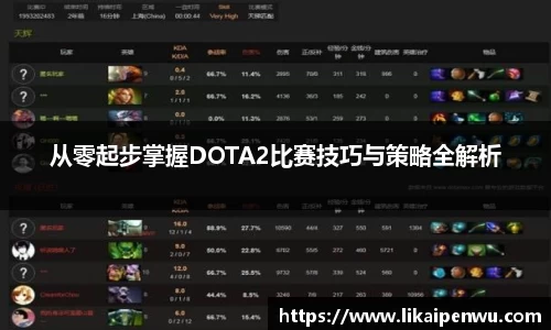 从零起步掌握DOTA2比赛技巧与策略全解析